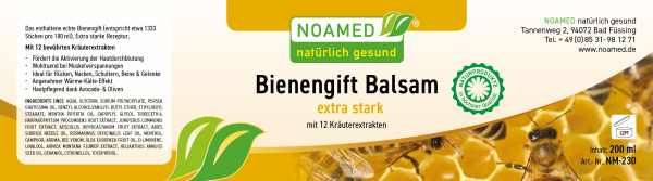Bienengift Balsam  extra stark  200ml