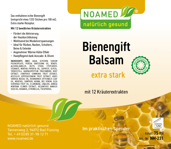 Bienengift Balsam  extra stark   im Spender 75ml